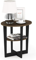 Furinno JAYA Side Table, 2-Tier Round Modern End Table by Furinno-FitsYourSpaceFitsYourBudget