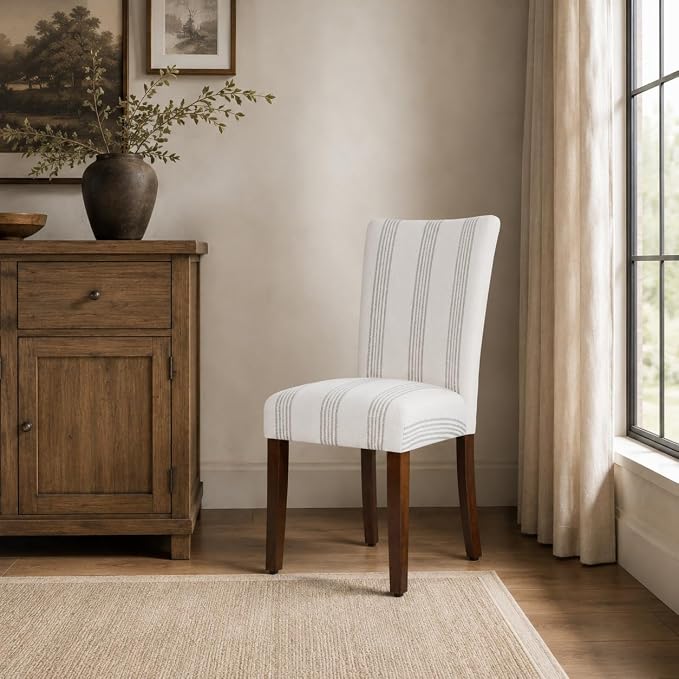HomePop Classic Parsons Dining Chair- Brown Stripe - Image 4