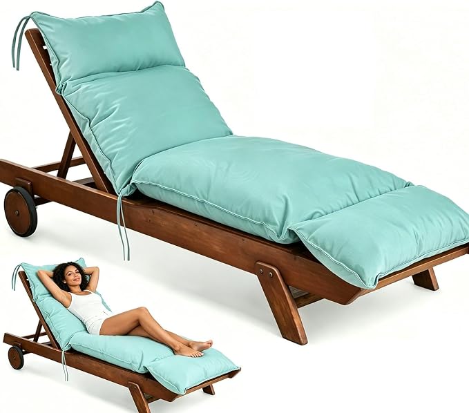 Outdoor Chaise Lounge Chair Cushion, Waterproof Non-Slip Patio Chaise Lounge by Bootuuisadedicatedservice