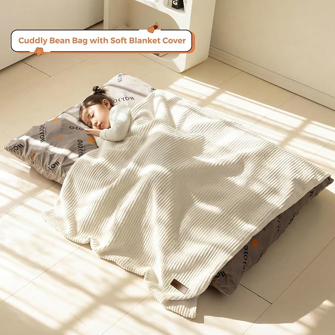 MAXYOYO 3 in 1 Kids Bean Bag Chair Couch, Convertible Chair Folds from Bean Bag - Image 4
