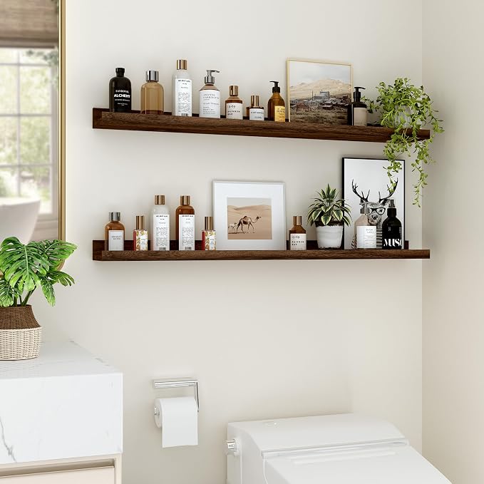 Floating Shelves for Wall, 36 inch Wood Floating Shelves Set of 2, Picture - Image 2