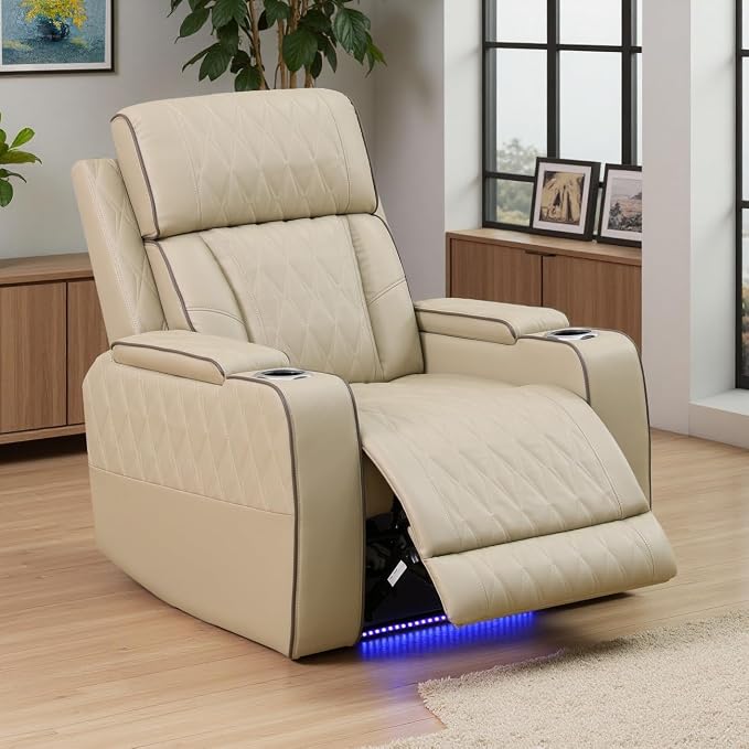 Power Leather Recliner Sofa Chair, Living Room Furniture Sets, Breathing by LYfurniture