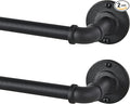 2 Pack Industrial Curtain Rods for Windows 28 to 48 Inches, for Indoor and by JoyUltra