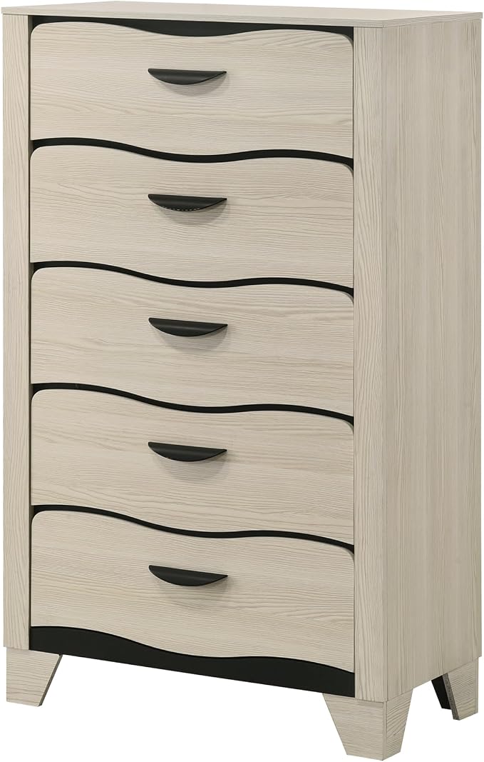Kings Brand Furniture Brielle 6-Piece Bedroom Set – Modern Wood Bed Frame - Image 6