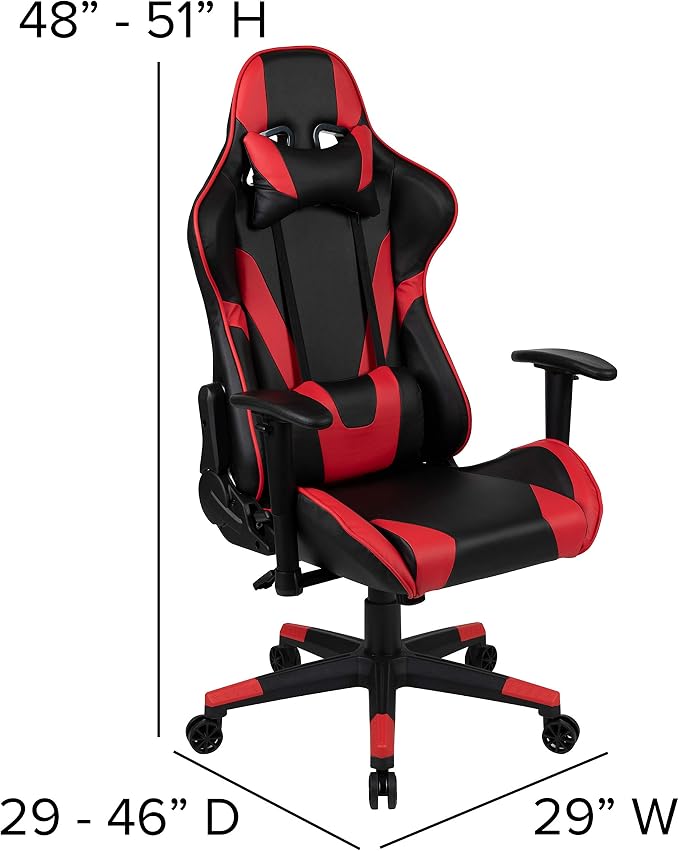 Flash Furniture X20 Fully Reclining LeatherSoft Racing Style Gaming Chair - Image 3