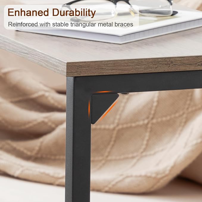 AMHANCIBLE C Shaped End Tables Set of 2, Couch Side Tables that Slide Under Sofa - Image 8
