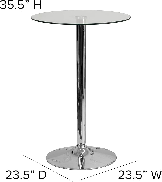 Flash Furniture Kenneth Commercial 23.5" Round Tempered Glass Table - Image 3