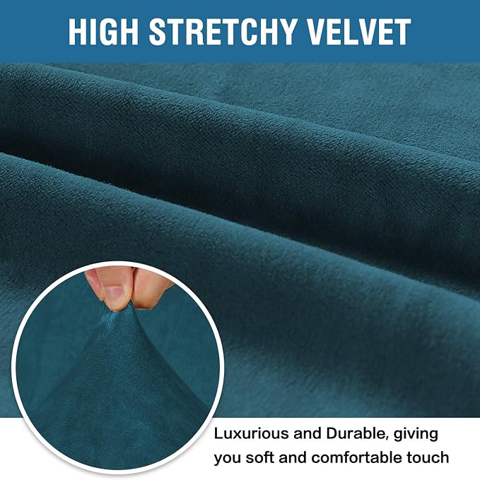 H.VERSAILTEX Stretch Velvet Armchair Cover Couch Covers 1 Cushion Chair - Image 3
