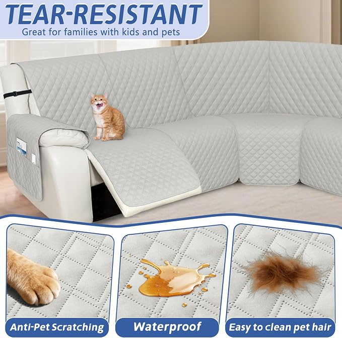 Arfntevss Recliner Sectional Couch Covers 1OO% Waterproof L Shape Sofa Cover - Image 5