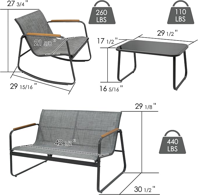 Kozyard 4-Piece Outdoor Patio Furniture Set - Image 2