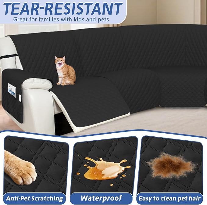 Arfntevss Recliner Sectional Couch Covers 1OO% Waterproof L Shape Sofa Cover - Image 5