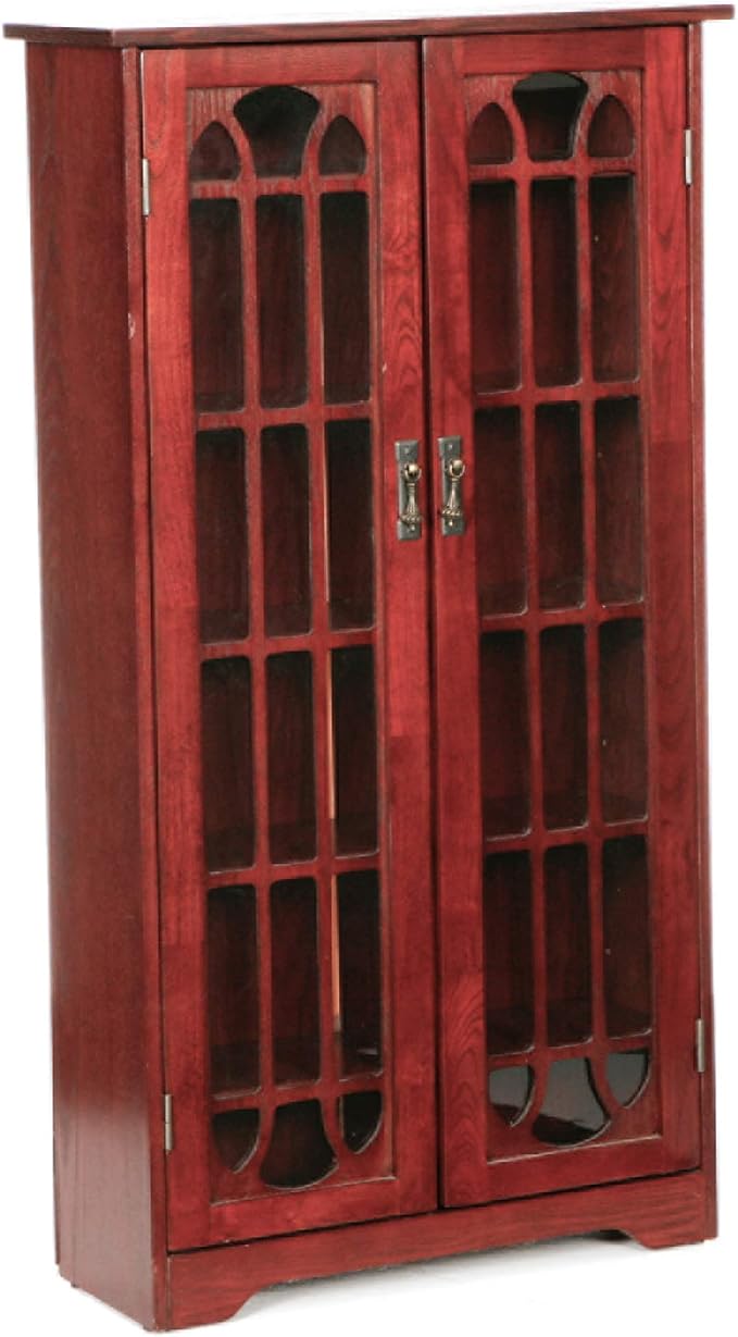 SEI Furniture - Window Pane Media Cabinet - Cherry - Transitional Design - Image 11