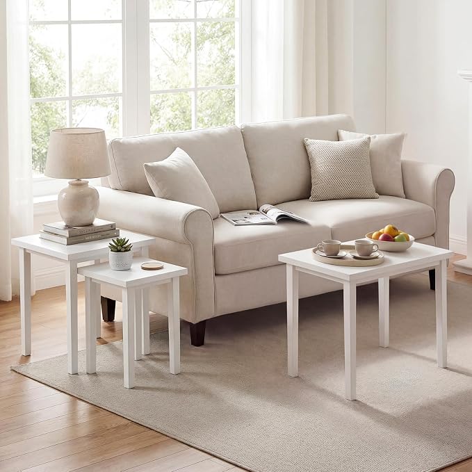 Giantex Nesting Tables Set of 3, Farmhouse Stacking Side Table - Image 7
