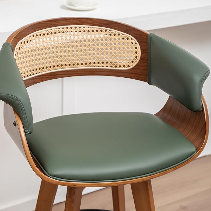 Set of 2 Rattan Swivel Counter Stools - Image 7