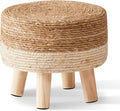 Cpintltr Foot Stool Natural Seagrass Hand Weave Poufs Round Ottoman by CpintltrFruniture