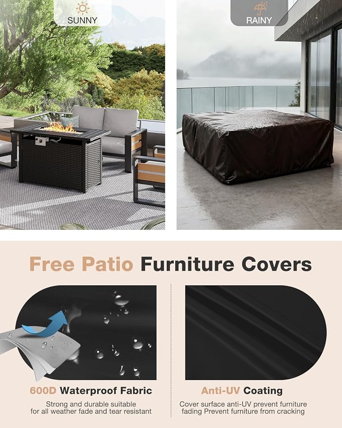 Aoxun Aluminum Patio Furniture Set - Image 9