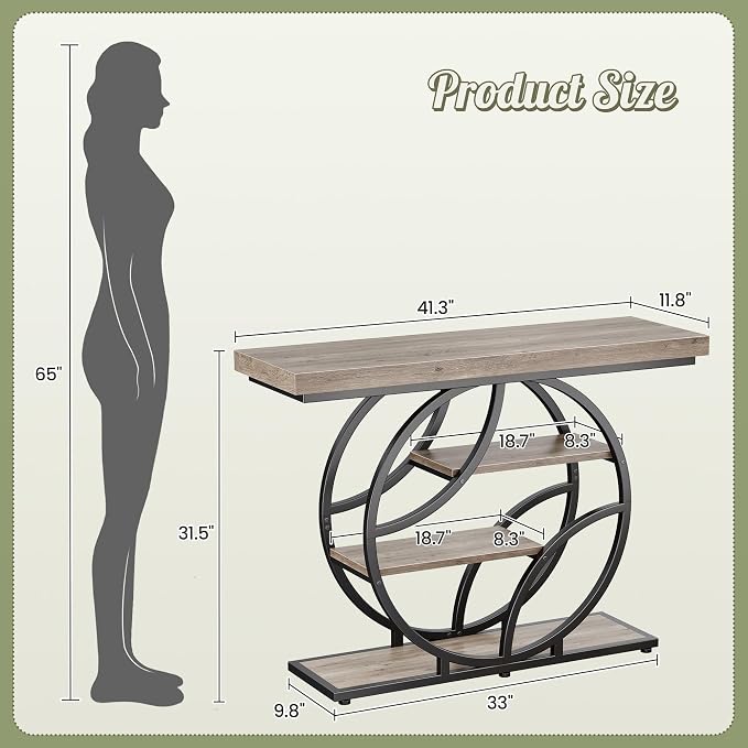 Huuger 41.3 Inch Entryway Table, Modern Console Sofa Table, Accent Table - Image 2