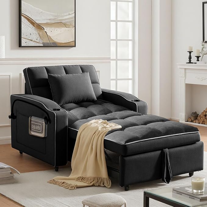 Convertible Sleeper Chair Bed, Pull Out Chair Sleeper - Image 3
