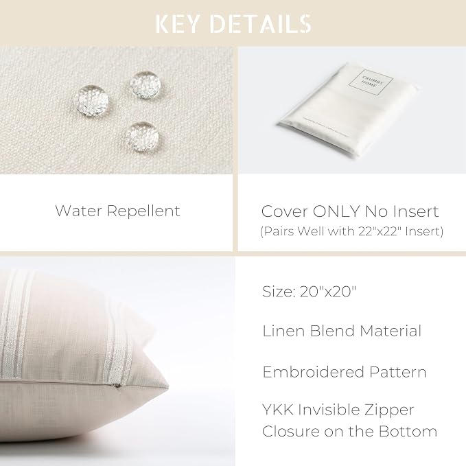 Crumbs Home Modern Farmhouse Fall Linen Indoor Outdoor Throw Pillow Cover Only - Image 5