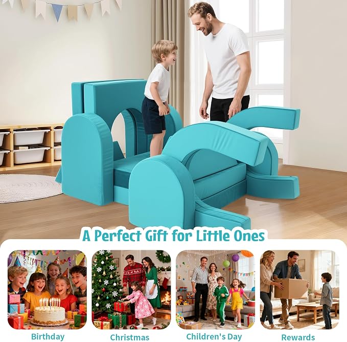 Kids Modular Play Sofa Convertible Foam Play Mat, Transformable Into a Game - Image 4
