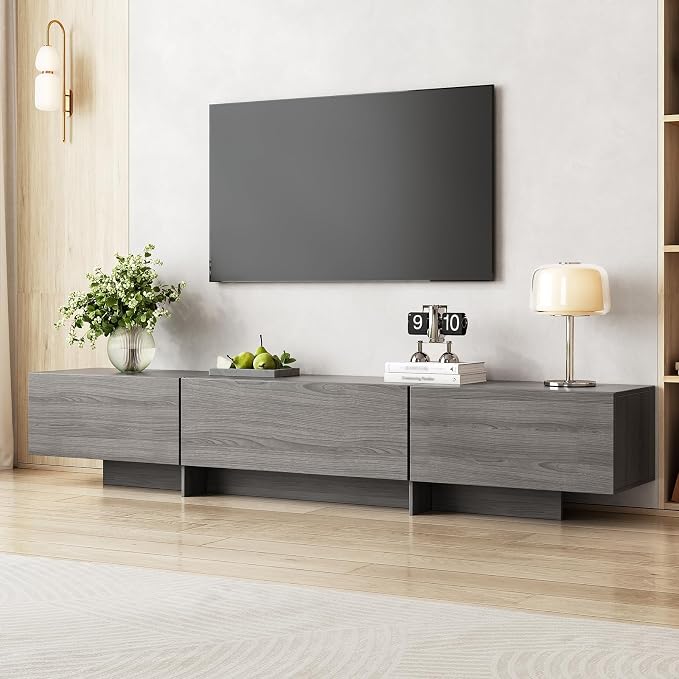 Coffee Table and TV Stand Set of 2, 76.4'' Modern TV Console, Entertainment - Image 3