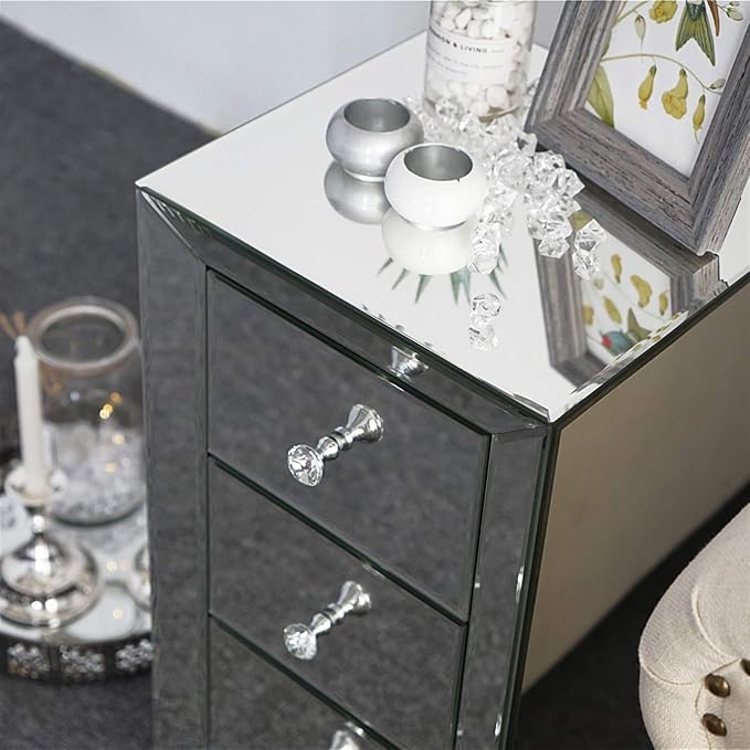 Mirrored End Table Modern Small Sofa Corner Table - Image 5