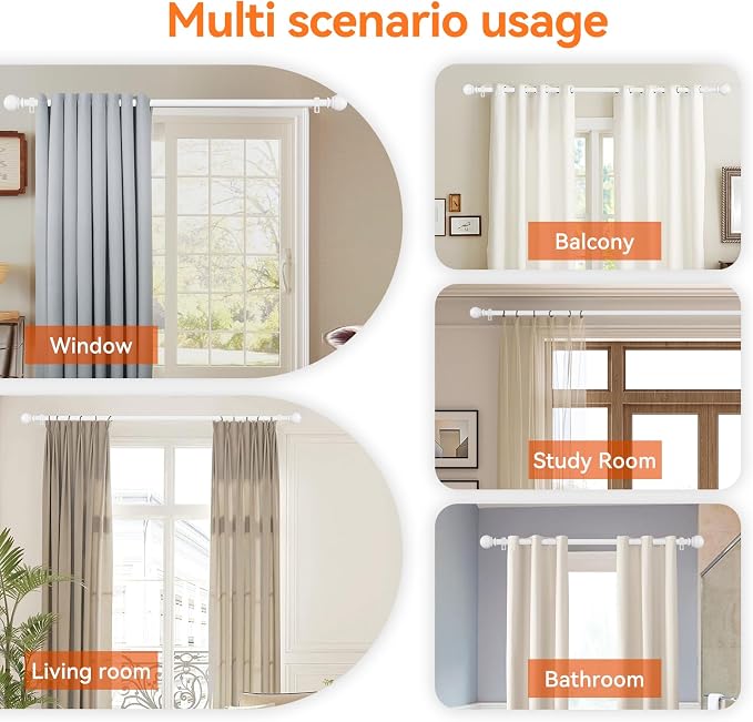 Curtain Rods for Windows 48 to 84 or 88 Inches Max - Image 6