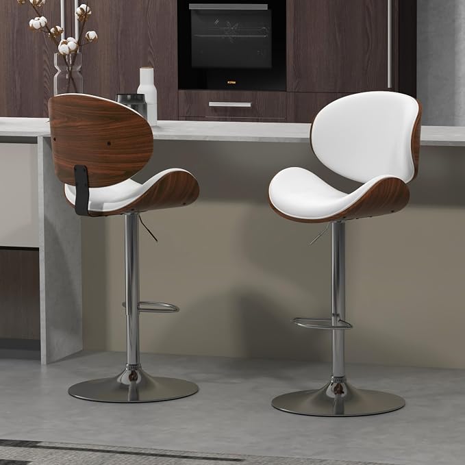 civama Bar Stools Set of 2 for Kitchen Counter, Adjustable Bar Height Chairs by civama