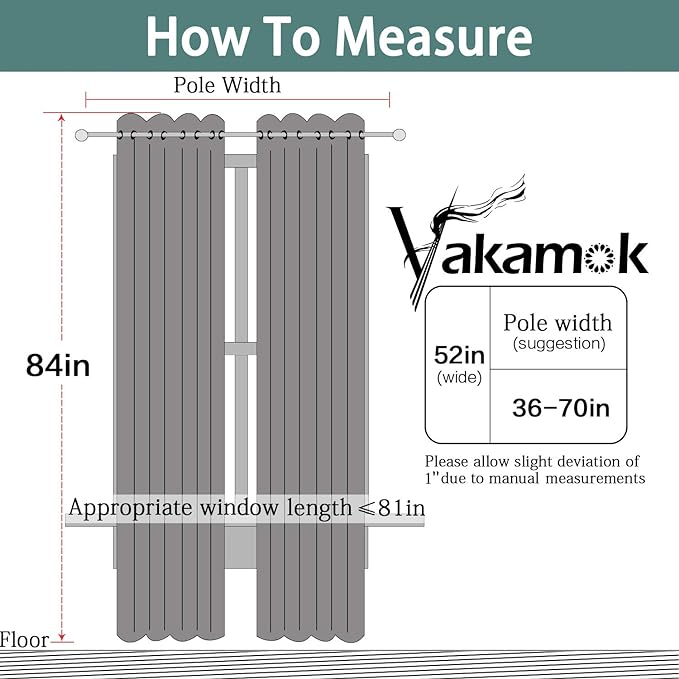 Yakamok Blackout Curtains for Bedroom, Thermal Insulated Grommet Top Drapes for - Image 7