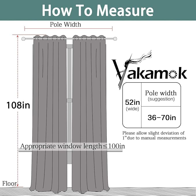 Yakamok Blackout Curtains Room Darkening Thermal Insulated - Image 7