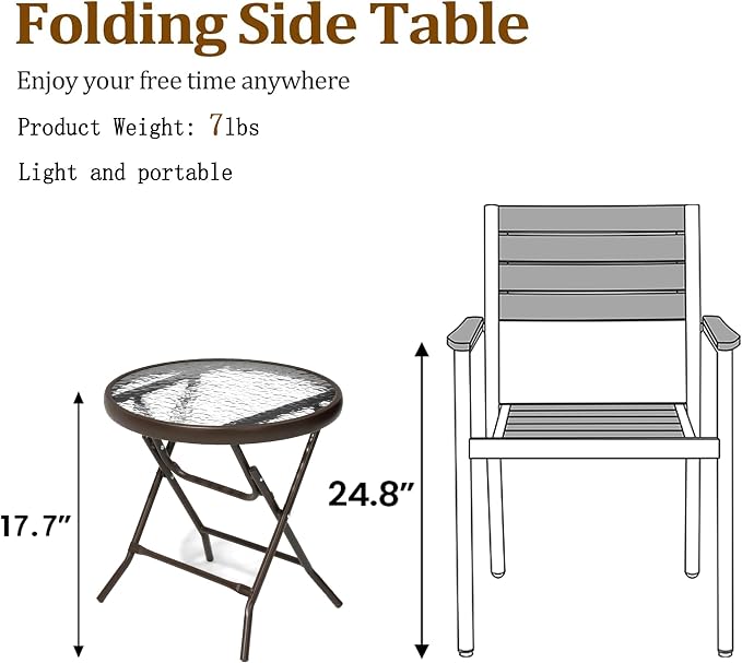 2 Pieces Outdoor Side Table - Image 3