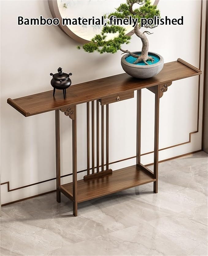 Natural Bamboo Console Table - Image 3