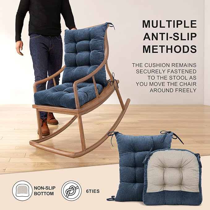Lokex Rocking Chair Cushion Only, Tufted Non-Slip Comfortable Rocking Chair - Image 6