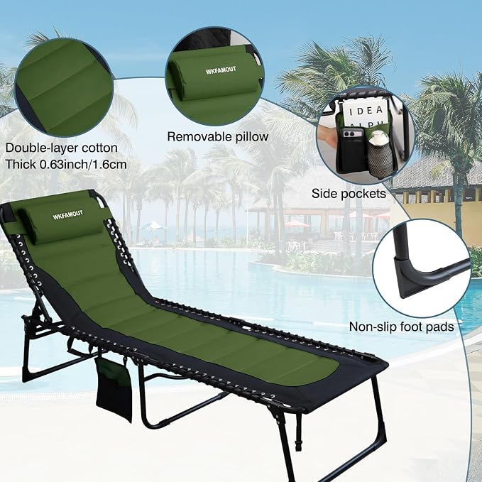 Oversized Padded Outdoor Folding Lounge Chair - Image 5
