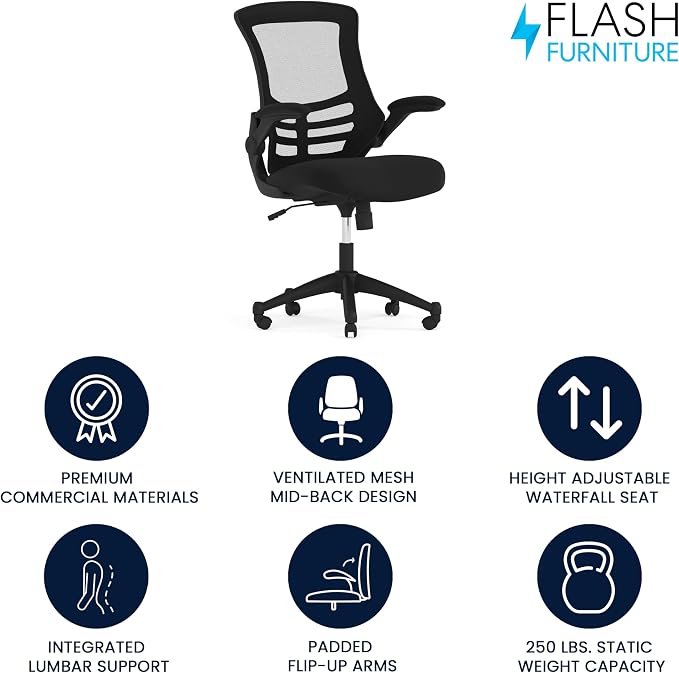 Flash Furniture Kelista Mid-Back Swivel Office Chair - Image 4