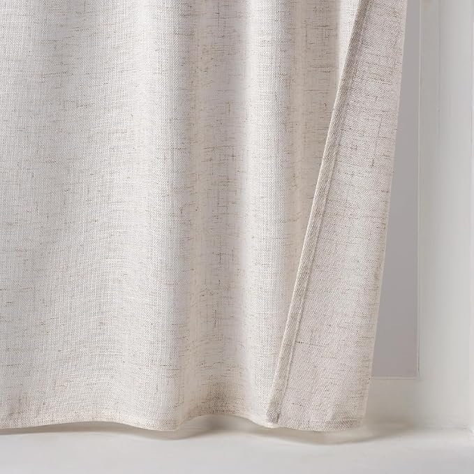 MIULEE Farmhouse Kitchen Curtains 24 Inch Length 2 Panels, Soft Thick Linen - Image 7