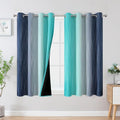 Estelar Textiler Navy Blue and Teal Blackout Curtains 54 Inch Length, Full by ESTELARTEXTILER