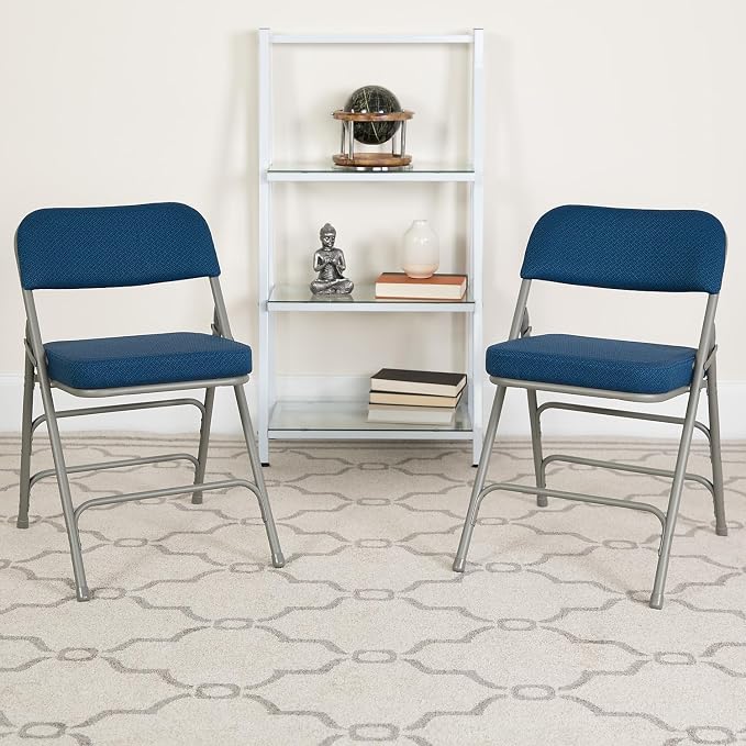 Flash Furniture 4 Pack HERCULES Series Premium Curved Triple Braced & Double - Image 2