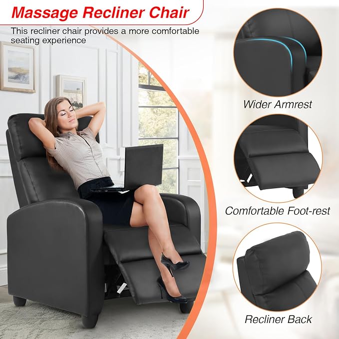 FDW Recliner Sofa Massage Chair Home Theater Seating - Image 4