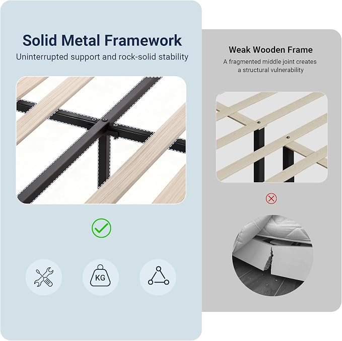 Allewie King Size Velvet Bed Frame/Vertical Channel Tufted Wingback - Image 4