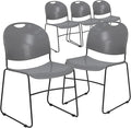 Flash Furniture 5 Pack HERCULES Series 880 lb. Capacity Gray Ultra-Compact by FlashFurniture