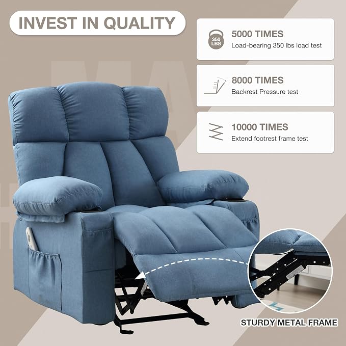 Massage Rocking Recliner Chair, Ergonomic Recliners Sofa - Image 7