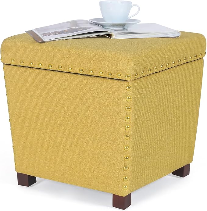 Adeco Square Storage Ottoman by Adeco