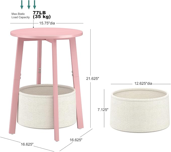 sthmec Small Round Side End Table - Image 3