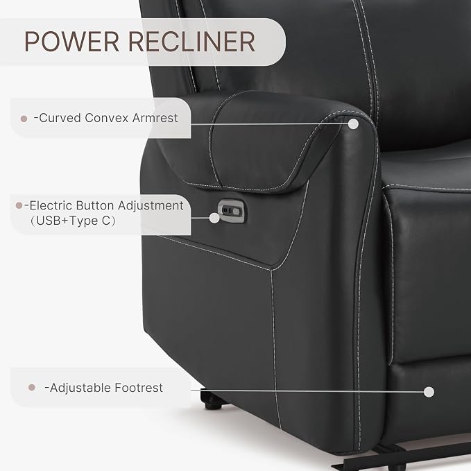 KISLOT Leather Recliner Chair Set of 2, Wall Hugger RV Recliners - Image 6