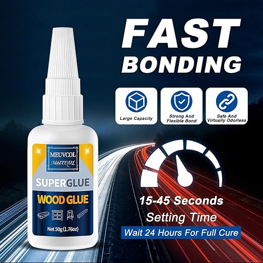 Meuvcol Extra Strong Wood Glue, 100g Fast Drying Clear Wood Adhesive - Image 7