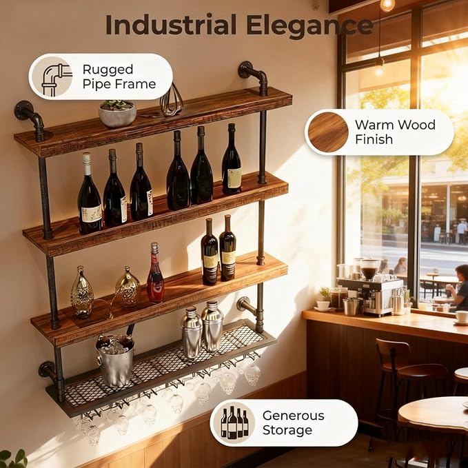 31.4in Wall Mounted Wine Rack - Image 6