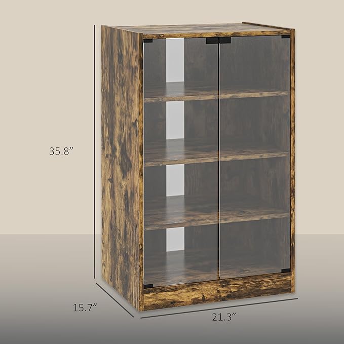 HOMCOM Media Cabinet, 4-Tier Stereo Cabinet - Image 3