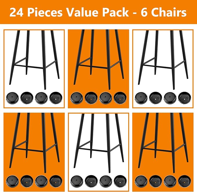 24-Pack Wrought Iron Patio Furniture Feet Caps 1-1/2 Inch Plastic Outdoor Patio - Image 10