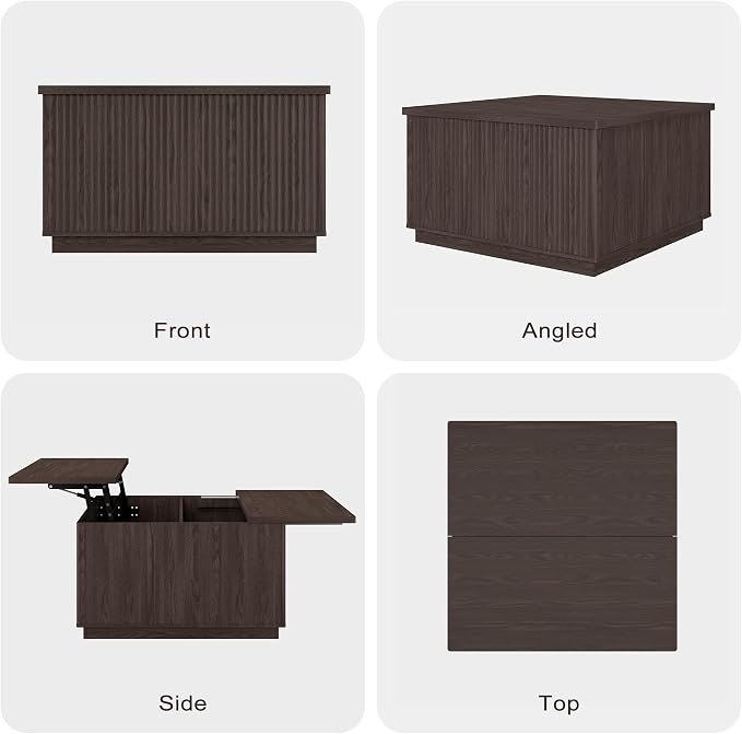 2-Piece Fluted Living Room Set Includes 31.5" Fluted Lift Top Coffee Table - Image 7